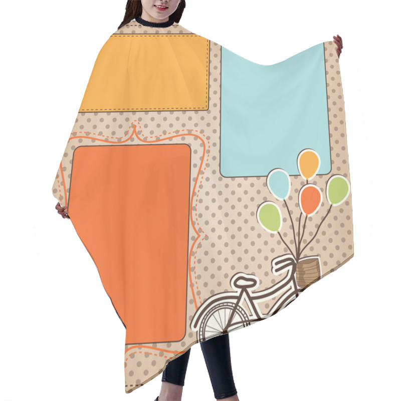 Personality  Retro Bicycle With Balloons Hair Cutting Cape