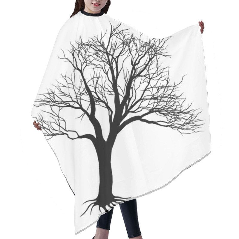 Personality  Bare Tree Silhouette Hair Cutting Cape