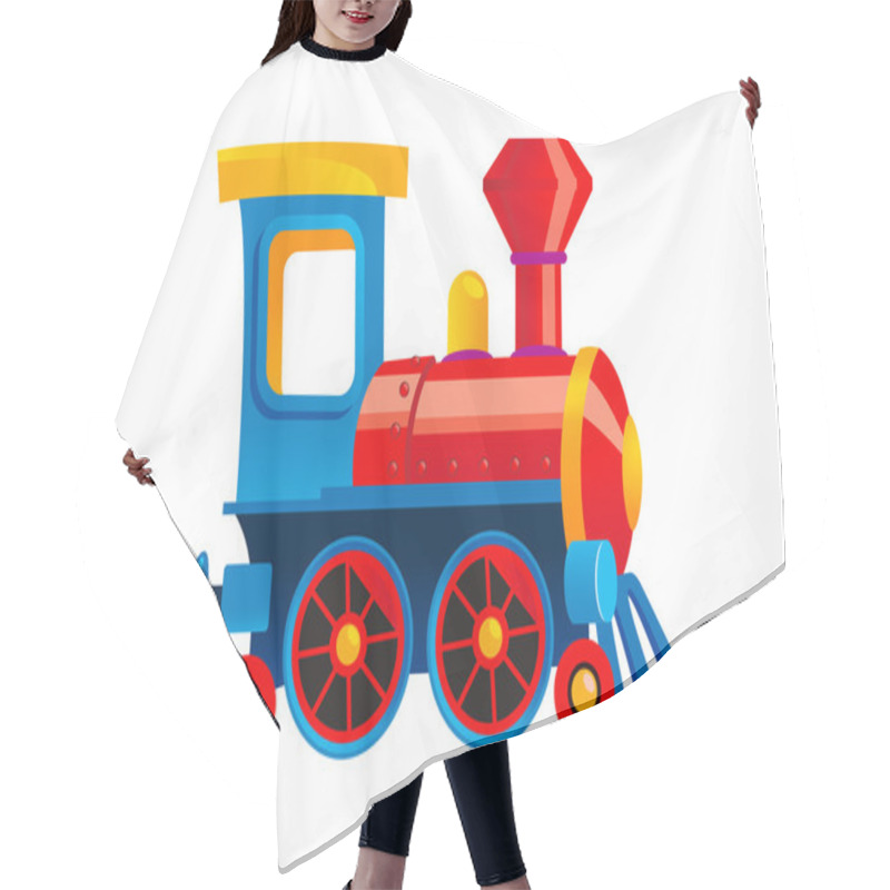 Personality  Vector Cartoon Toy Train. Hair Cutting Cape