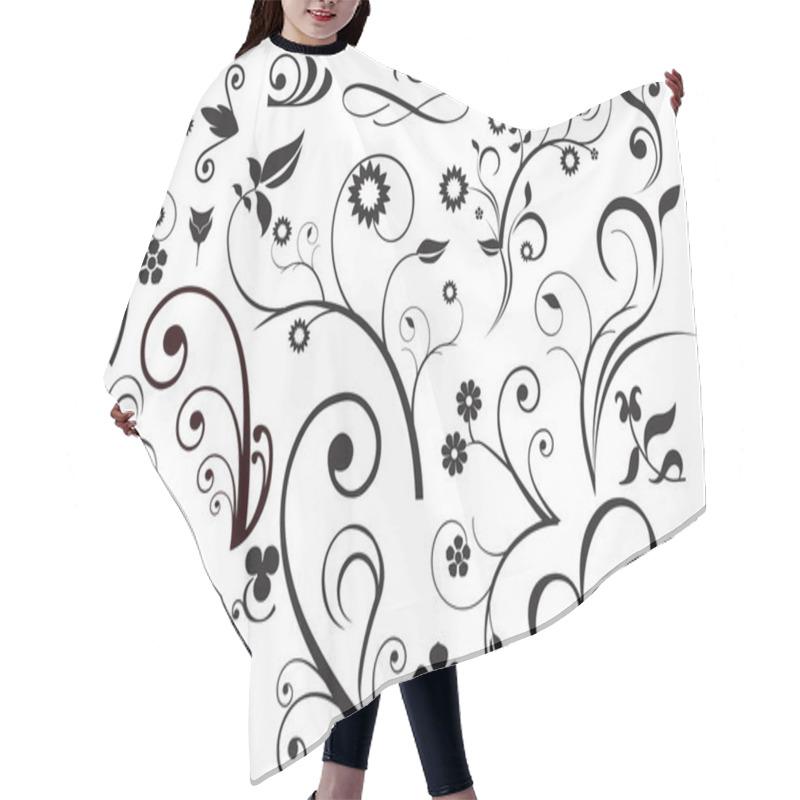 Personality  Floral And Swirls Hair Cutting Cape