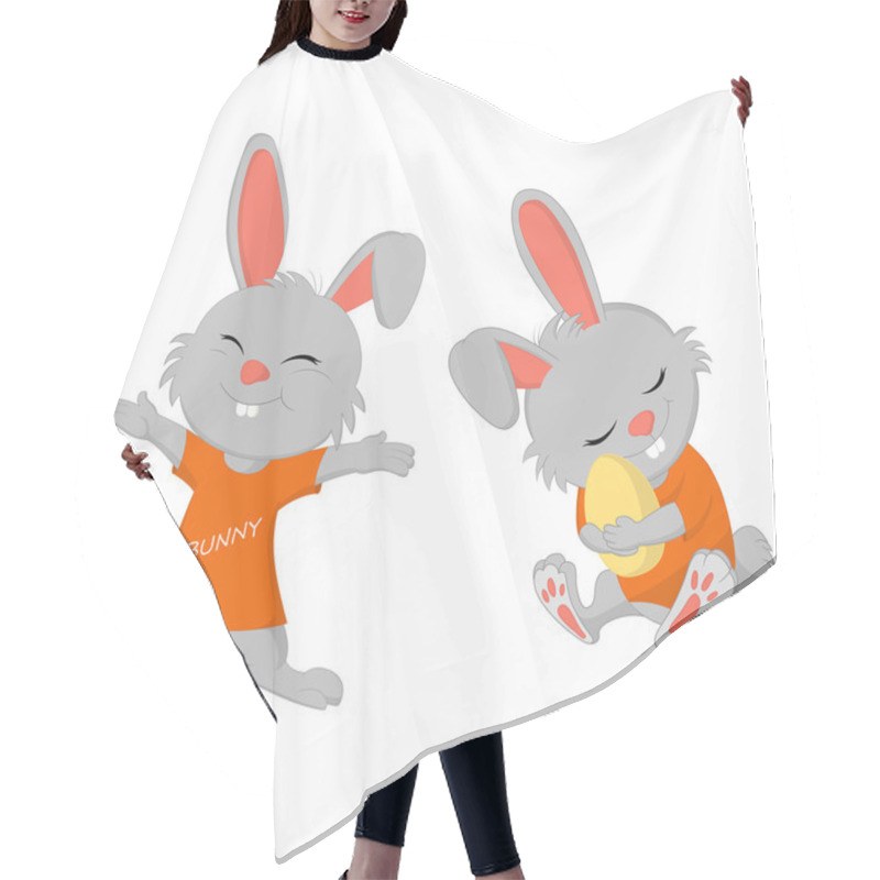 Personality  Bunny Easter.vector And Illustration Hair Cutting Cape