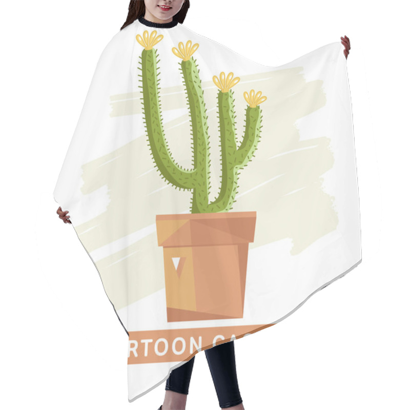 Personality  Cactus Flower, Cactus Isolated. Hair Cutting Cape