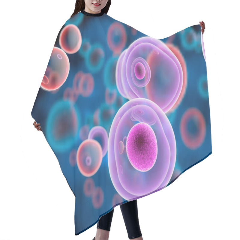 Personality  T Cells Attacking Cancer Cells, 3D Illustration Hair Cutting Cape