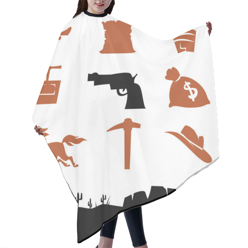 Personality  Wild West Cowboys Icons Hair Cutting Cape