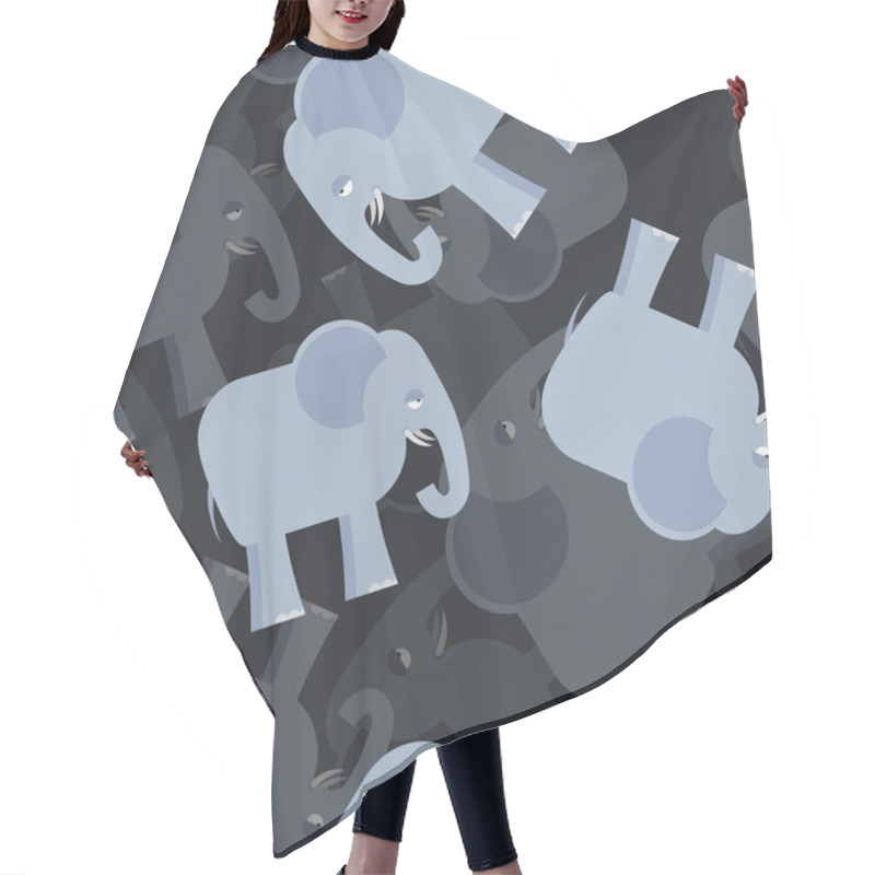 Personality  Elephant Seamless Pattern. 3d Background Of Elephants. Texture O Hair Cutting Cape