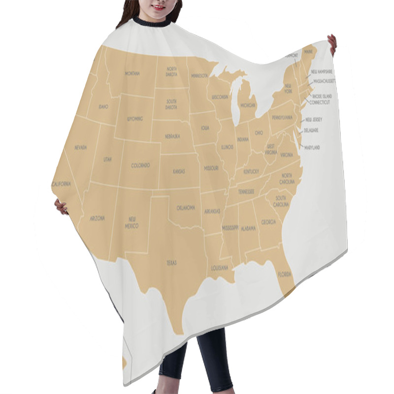 Personality  USA Map Vector Illustration. Editable And Clearly Labeled Layers Hair Cutting Cape