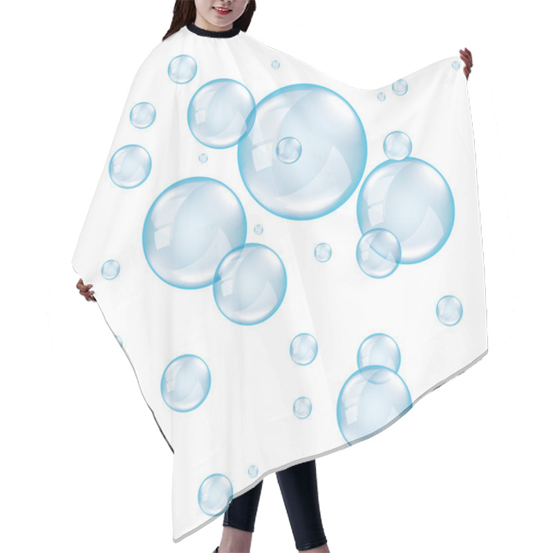 Personality  Transparent Soap Bubbles Photo Realistic Vector Hair Cutting Cape