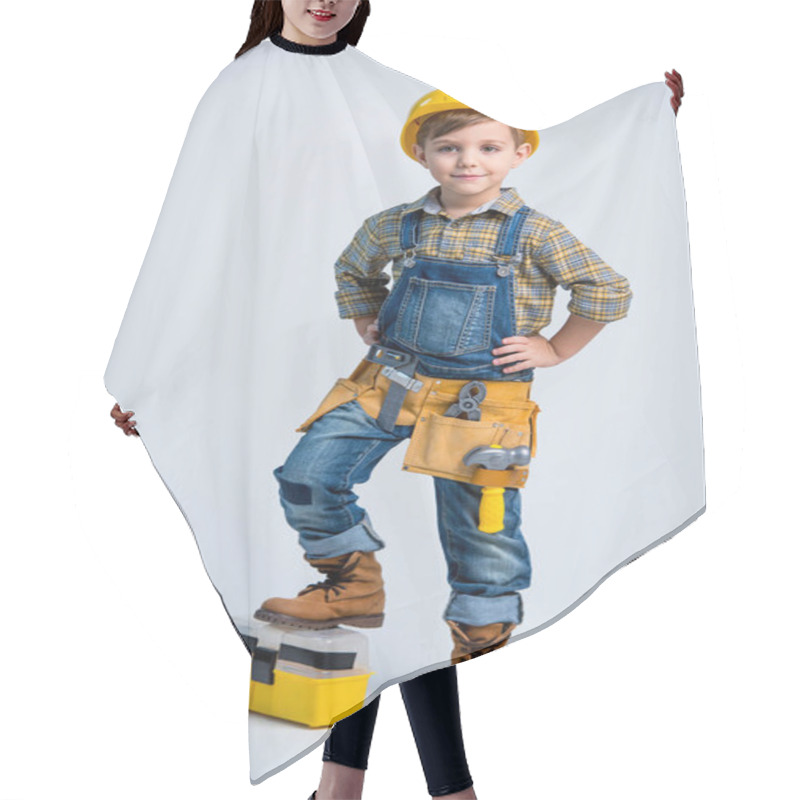 Personality  Little Boy In Tool Belt Hair Cutting Cape