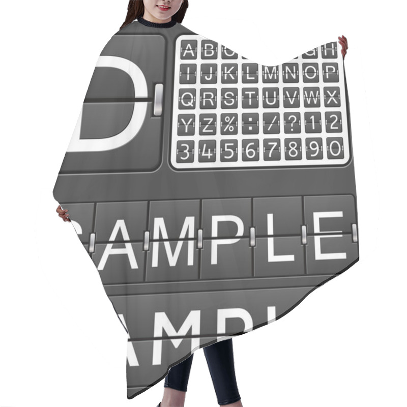 Personality  Set Of Letters On A Mechanical Timetable. Vector. Hair Cutting Cape