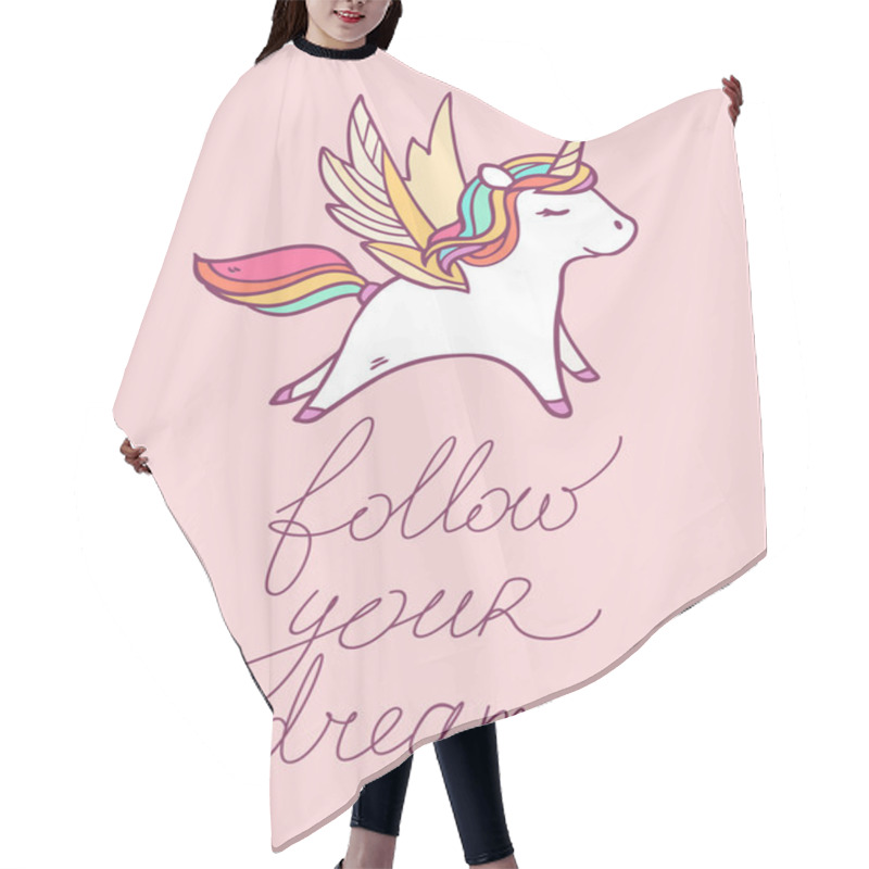 Personality  Illustration With Running Pegasus  Hair Cutting Cape