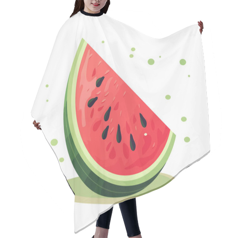 Personality  Watermelon Vector Flat Minimalistic Isolated Vector Style Illustration Hair Cutting Cape