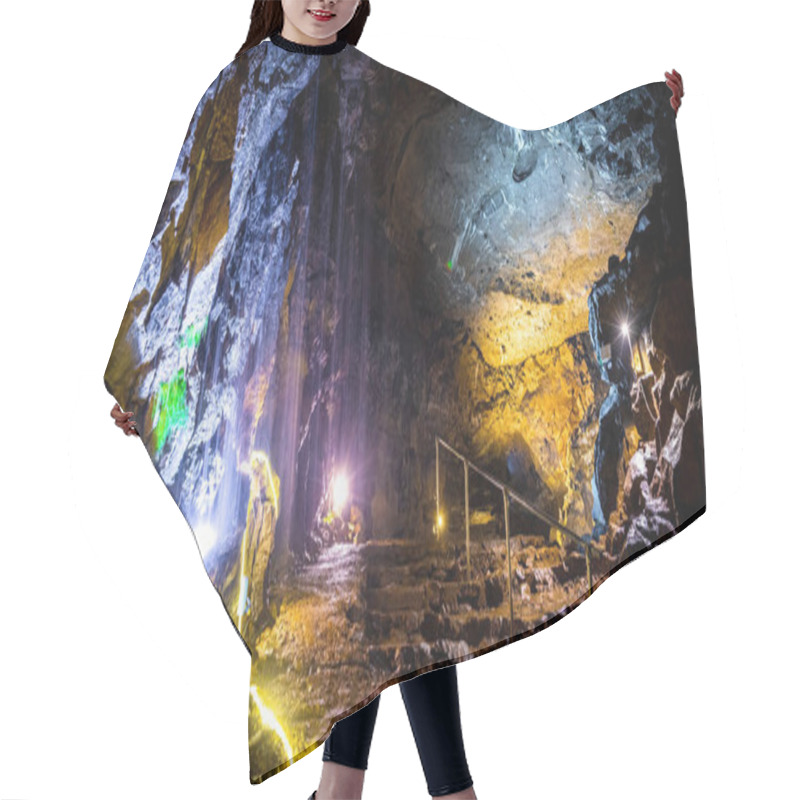 Personality  View Of The Peak Cavern, Also Known As The Devil's Arse, In Castleton, Derbyshire, England, UK Hair Cutting Cape