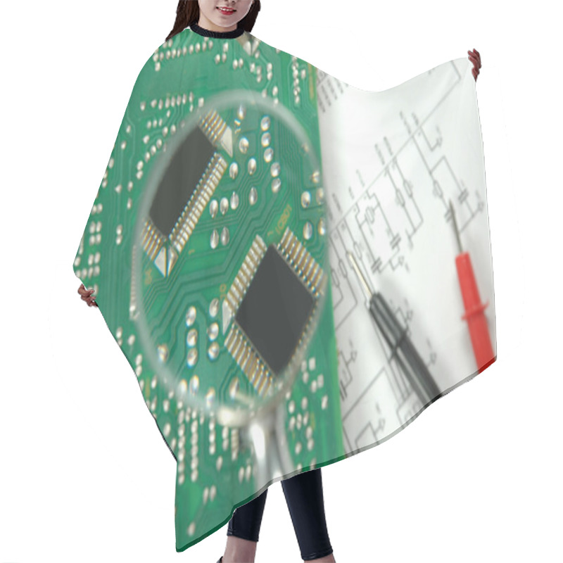 Personality  Microprocessors On Circuit Board Hair Cutting Cape