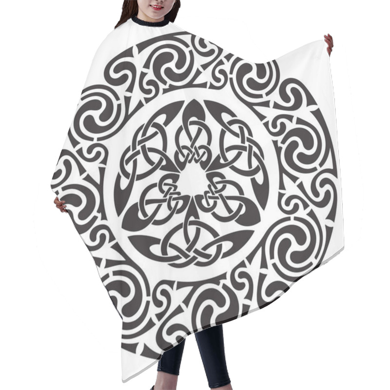 Personality  Round Celtic Design Hair Cutting Cape