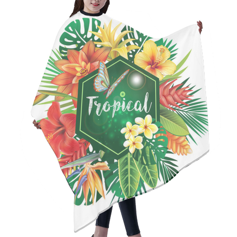 Personality  Banner From Tropical Plants Hair Cutting Cape