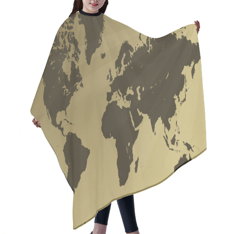 Personality  World Map Illustration Hair Cutting Cape