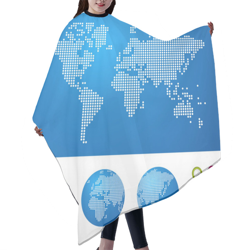 Personality  Dotted World Maps And Globes Hair Cutting Cape