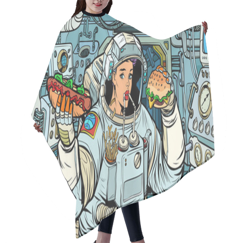 Personality  Woman Astronaut Eats In A Spaceship Hair Cutting Cape