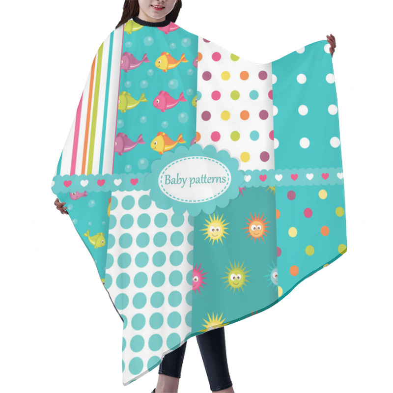 Personality  Set Of Baby Seamless Patterns Hair Cutting Cape