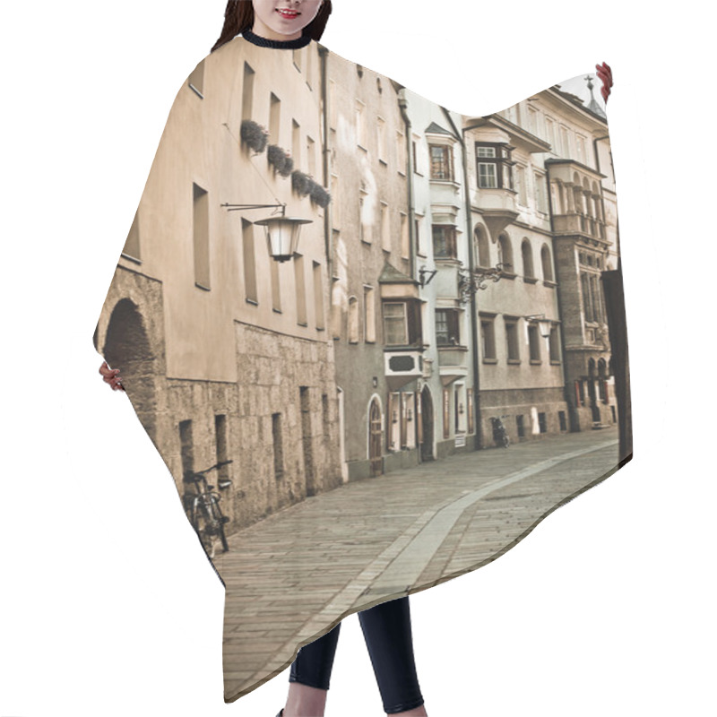 Personality  Retro Style Photo Of Typical European Old Town Street Hair Cutting Cape