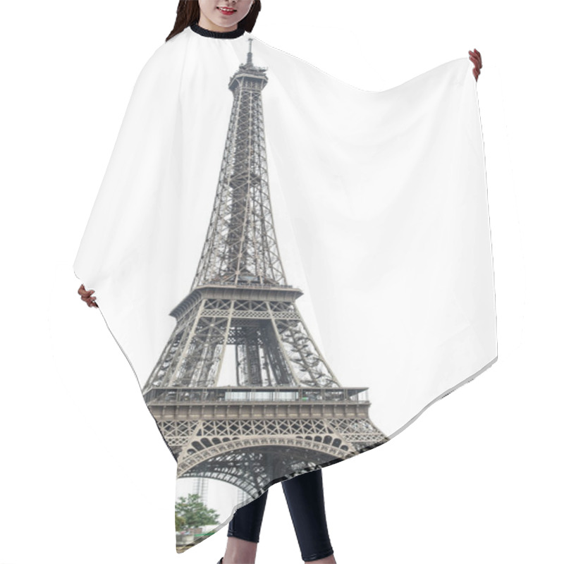 Personality  Eiffel Tower Over White Background. Paris, France Hair Cutting Cape