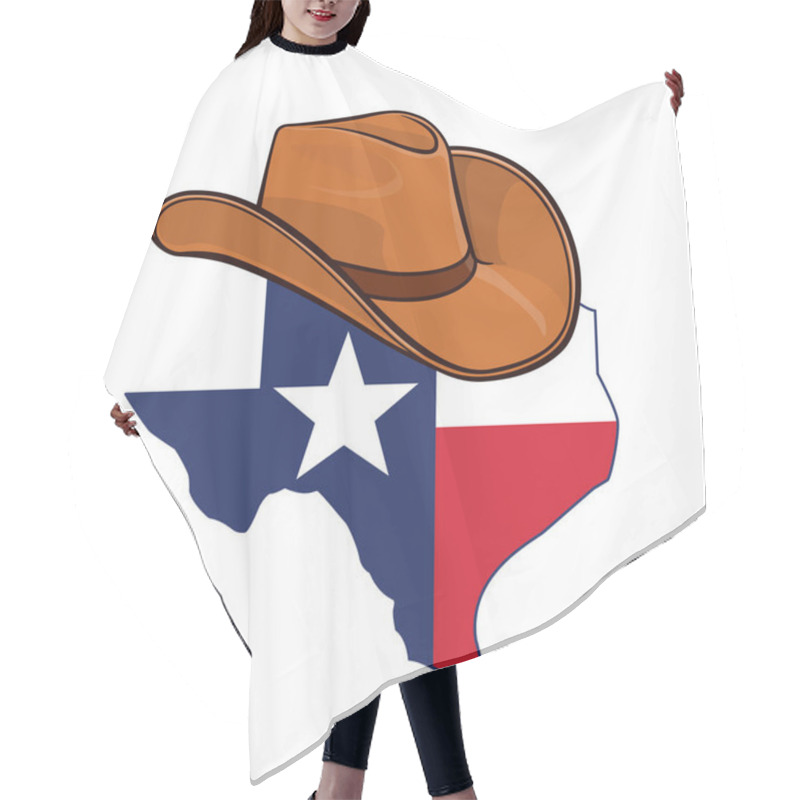 Personality  Texas State Map With Flag And Cowboy Hat Hair Cutting Cape