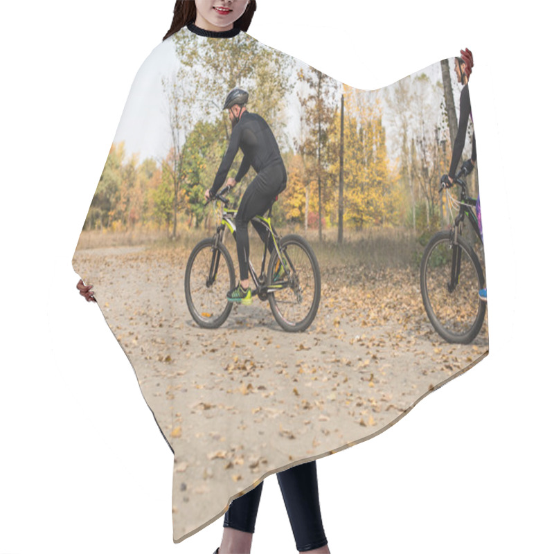 Personality  Bearded Man Cycling In Park Hair Cutting Cape