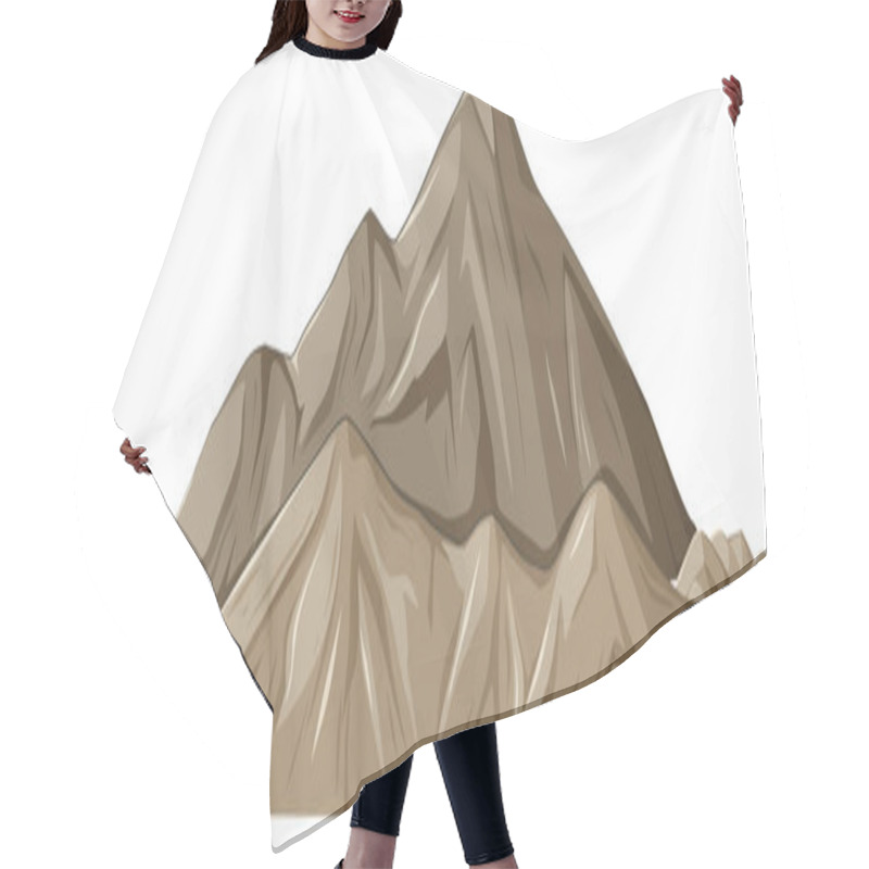 Personality  Big Mountains And Rocks On White Background Illustration Hair Cutting Cape