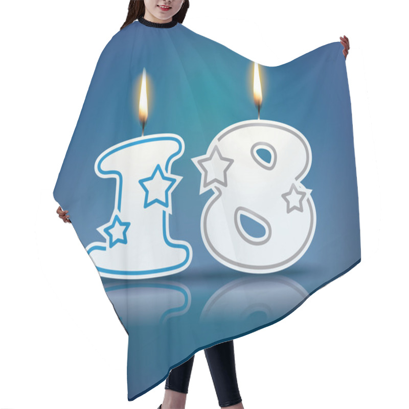 Personality  Birthday Candle Number 18 Hair Cutting Cape