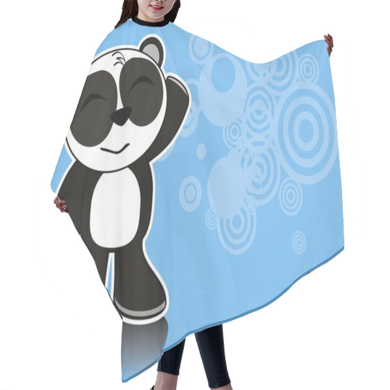 Personality  Happy Little Panda Bear Cute Cartoon Expression Background Hair Cutting Cape