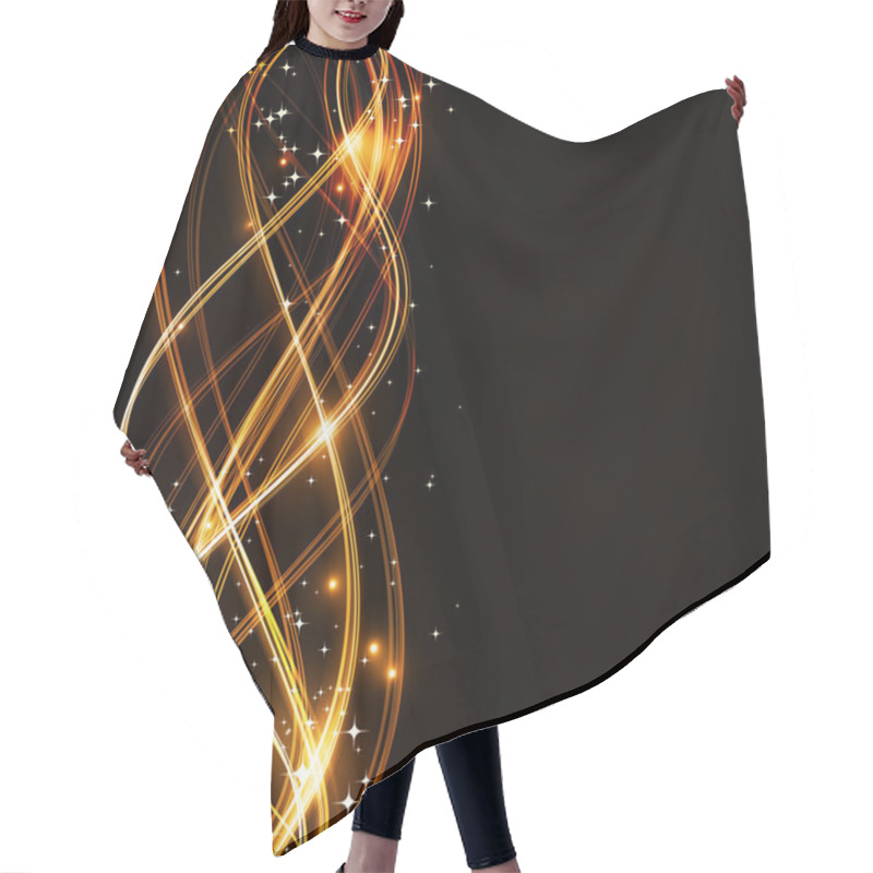 Personality  Abstract Wavy Pattern With Stars Hair Cutting Cape