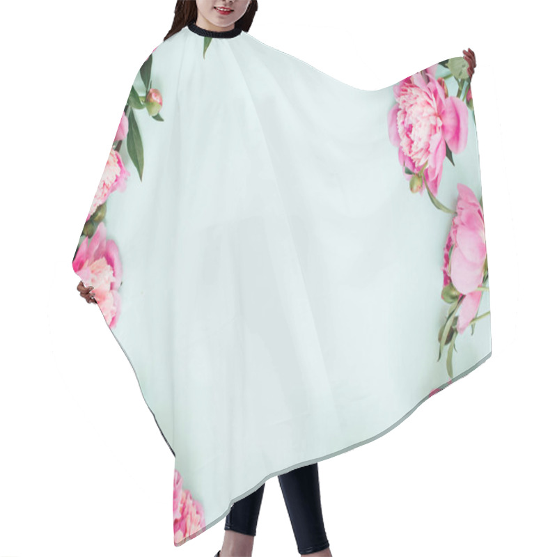 Personality  Pink Peony Flowers Pattern Hair Cutting Cape