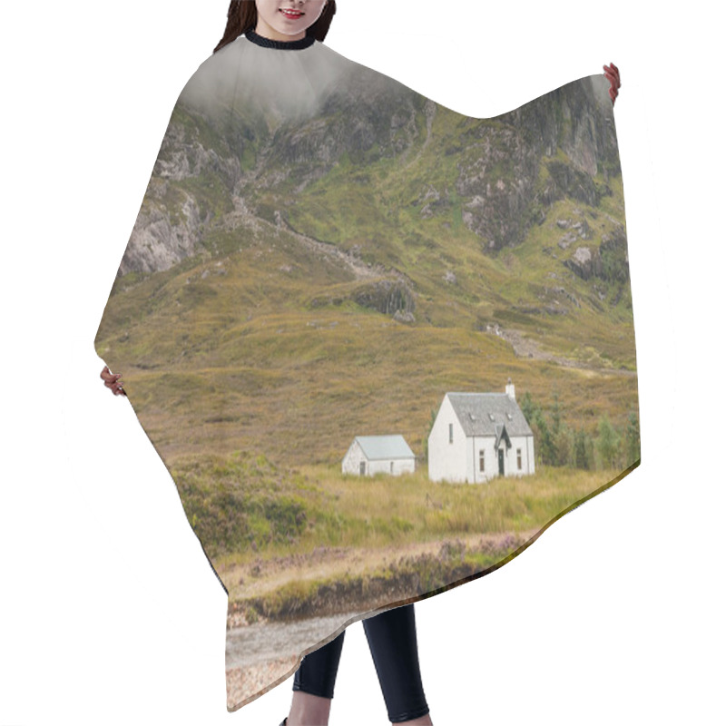 Personality  Typical Scottish White Farmhouse Used As A Guesthouse Or Hostel Under The Mountains In Glencoe Area In The Highlands Of  Scotland UK Hair Cutting Cape