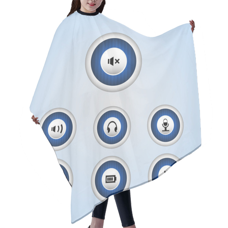 Personality  Vector Media Player Buttons Hair Cutting Cape