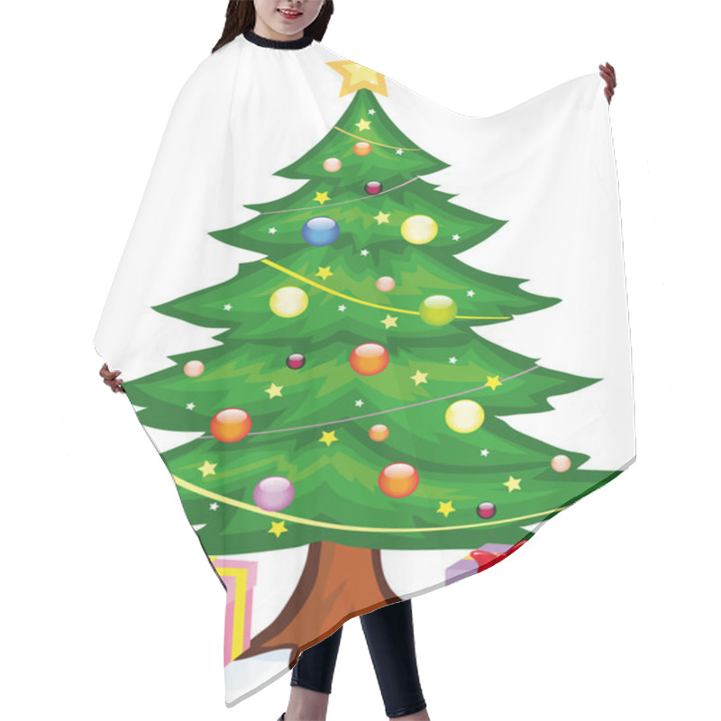 Personality  Christmas Tree Hair Cutting Cape