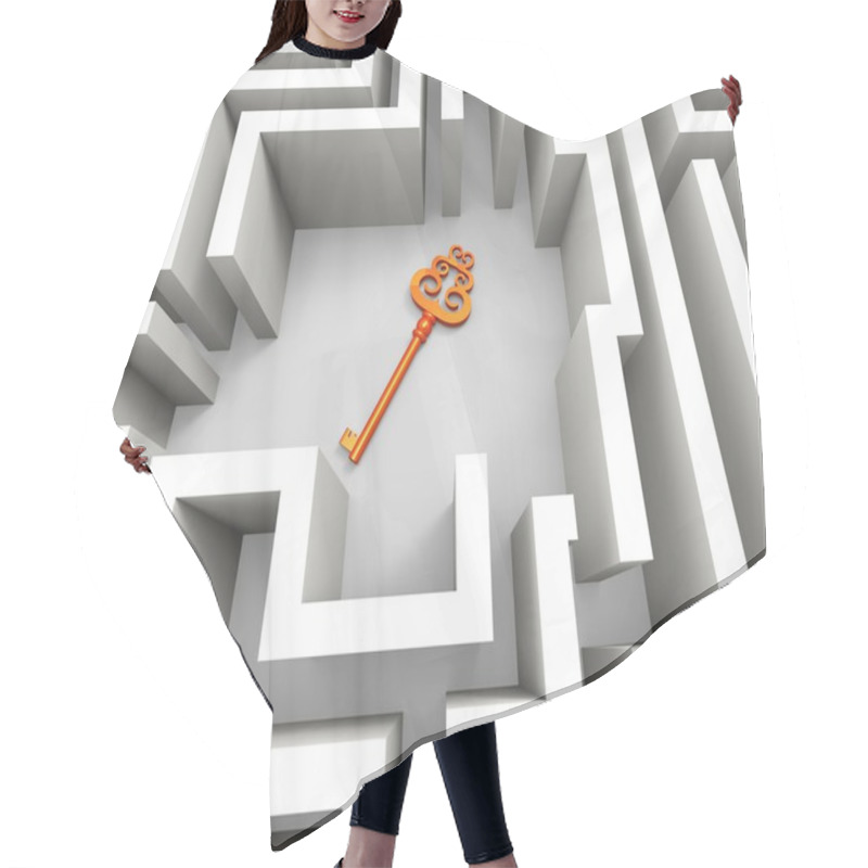 Personality  Key In Maze Shows Security Solution Hair Cutting Cape