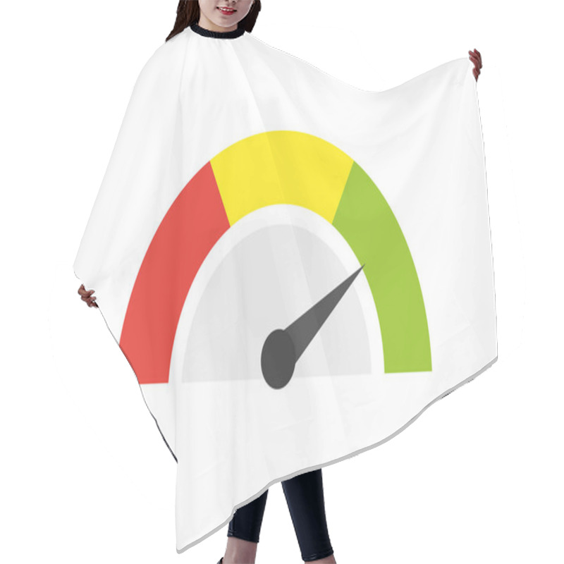 Personality  Speedometer Icon Or Sign With Arrow. Vector Illustration. Hair Cutting Cape