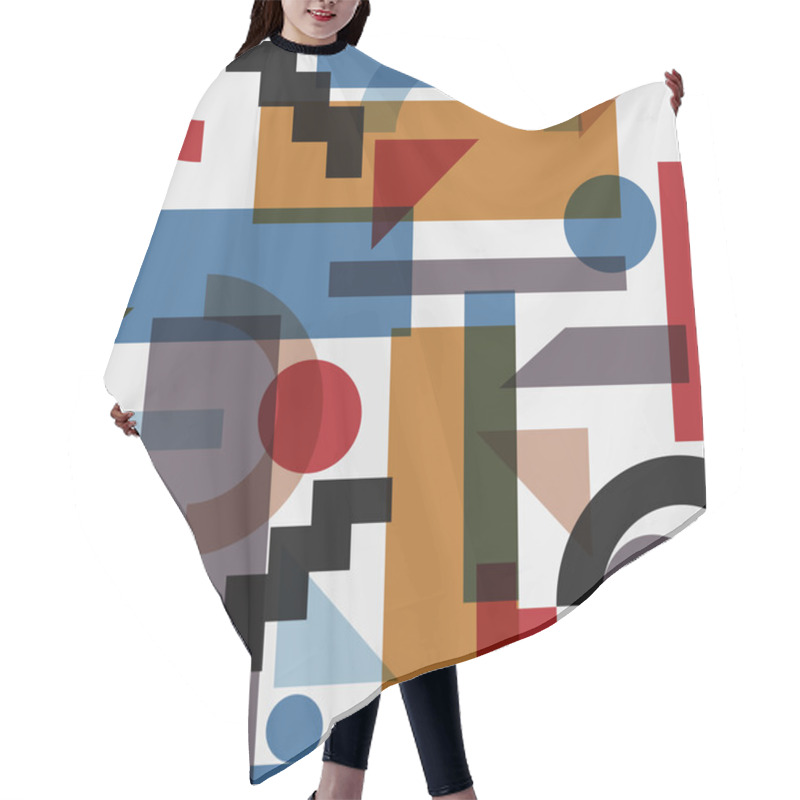 Personality  Geometric Background In Cubism Style Hair Cutting Cape