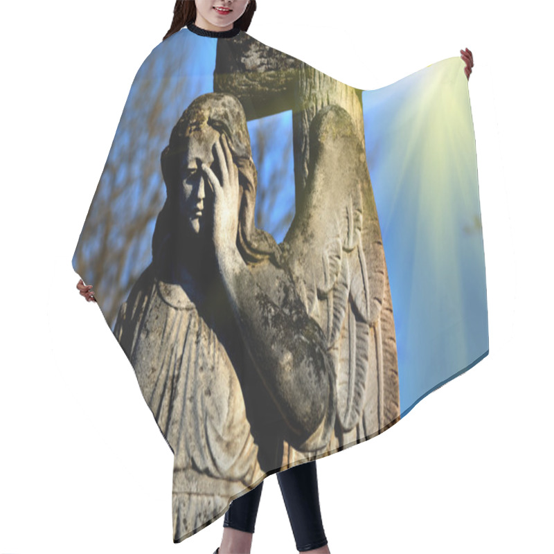 Personality  The Old Stone Statue Of An Angel In Light Sunlight (doomsday, Ap Hair Cutting Cape