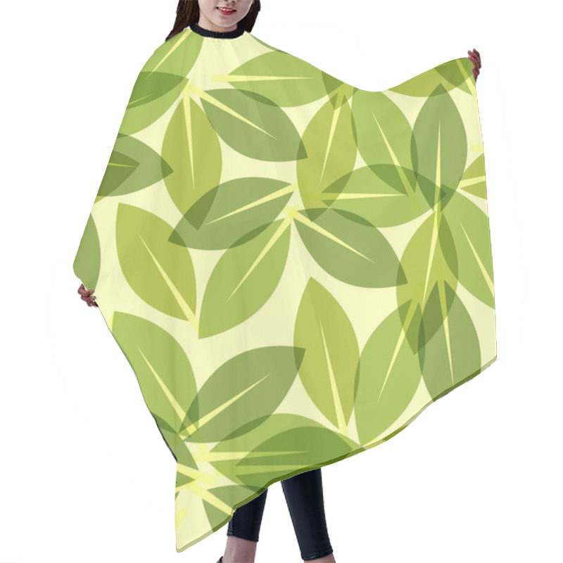 Personality  Green Leaves Seamless Pattern Hair Cutting Cape