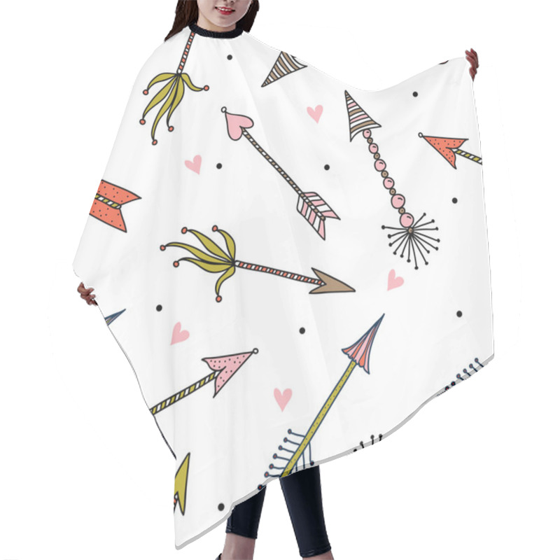 Personality  Arrows Of Love Pattern Hair Cutting Cape