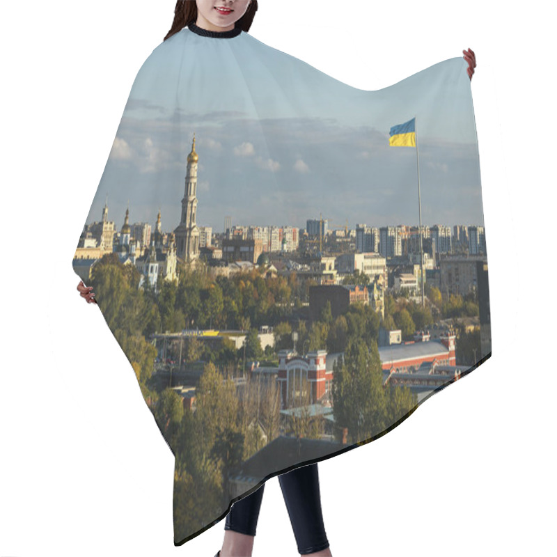 Personality  Panorama Of The Central Part Of Kharkiv With The Dormition Cathedral In Center Of Kharkiv, Ukraine, October 2022. High Quality Photo Hair Cutting Cape