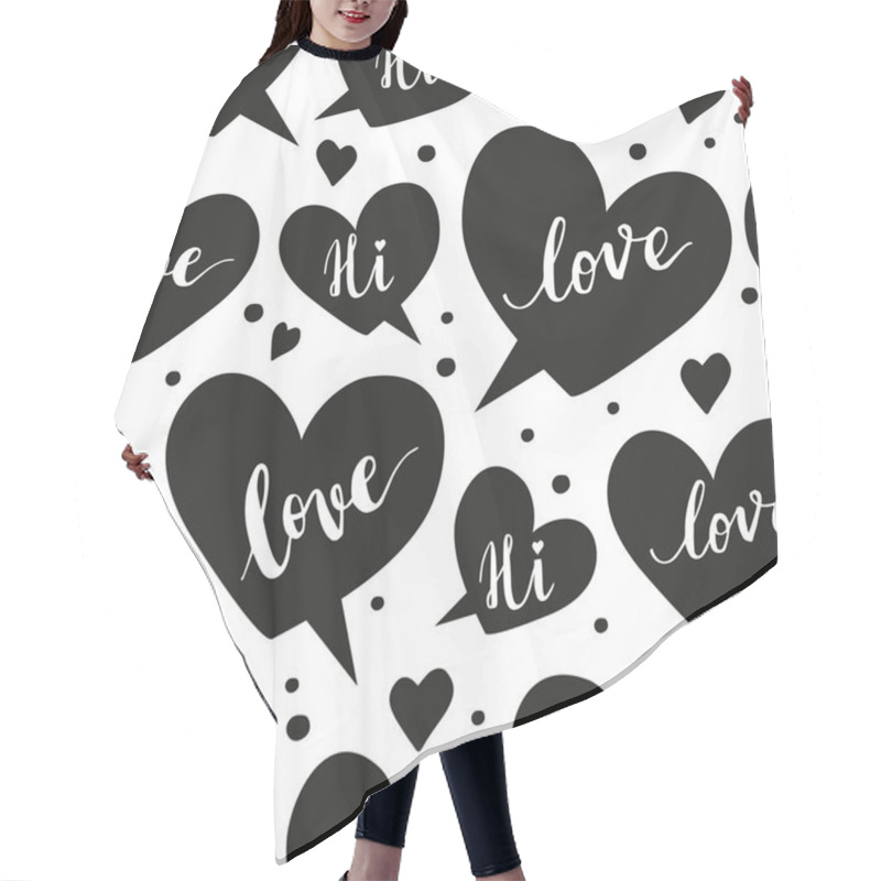 Personality  Romantic Concept Seamless Pattern With Speech Bubbles Hair Cutting Cape