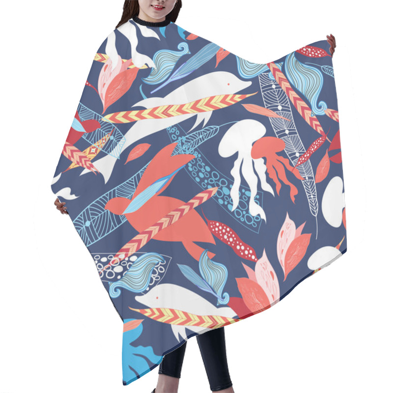 Personality  Pattern Sea Creatures Hair Cutting Cape