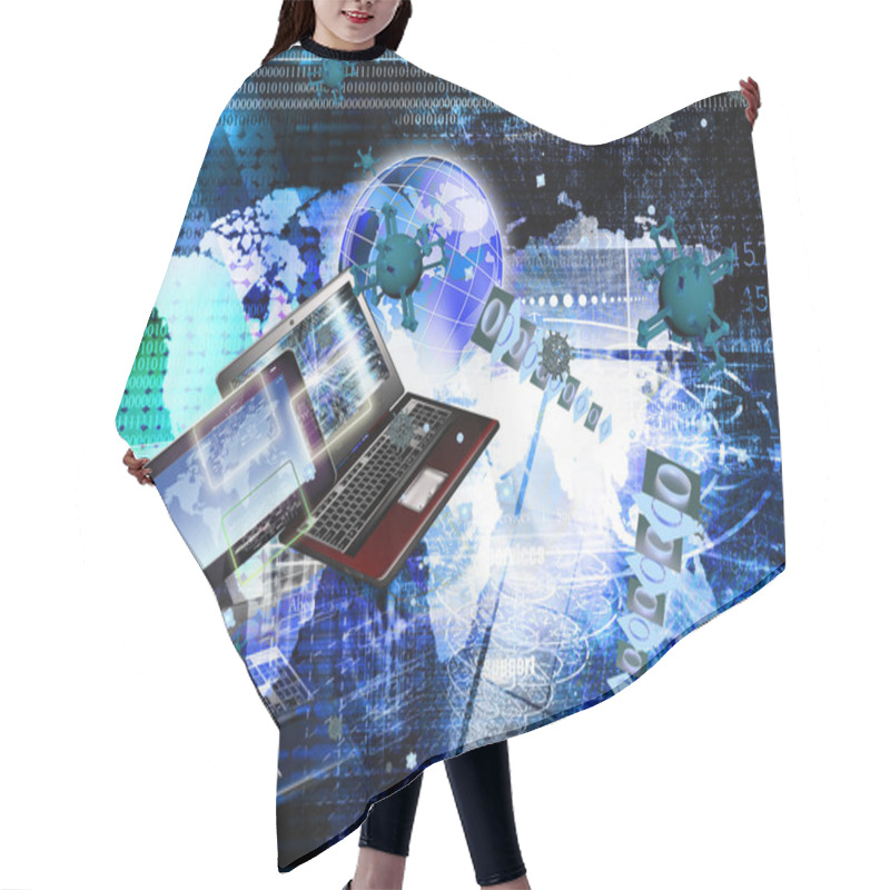 Personality  Connection Technology.Cosmos Communication Hair Cutting Cape