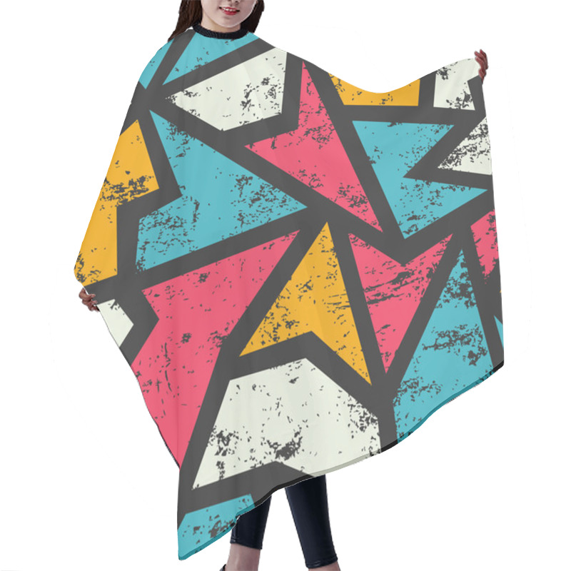 Personality  Graffiti Geometric Seamless Pattern With Grunge Effect  Hair Cutting Cape