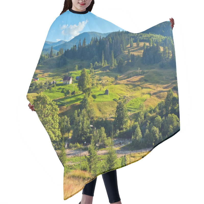 Personality  Summer Mountain Village Landscape Hair Cutting Cape