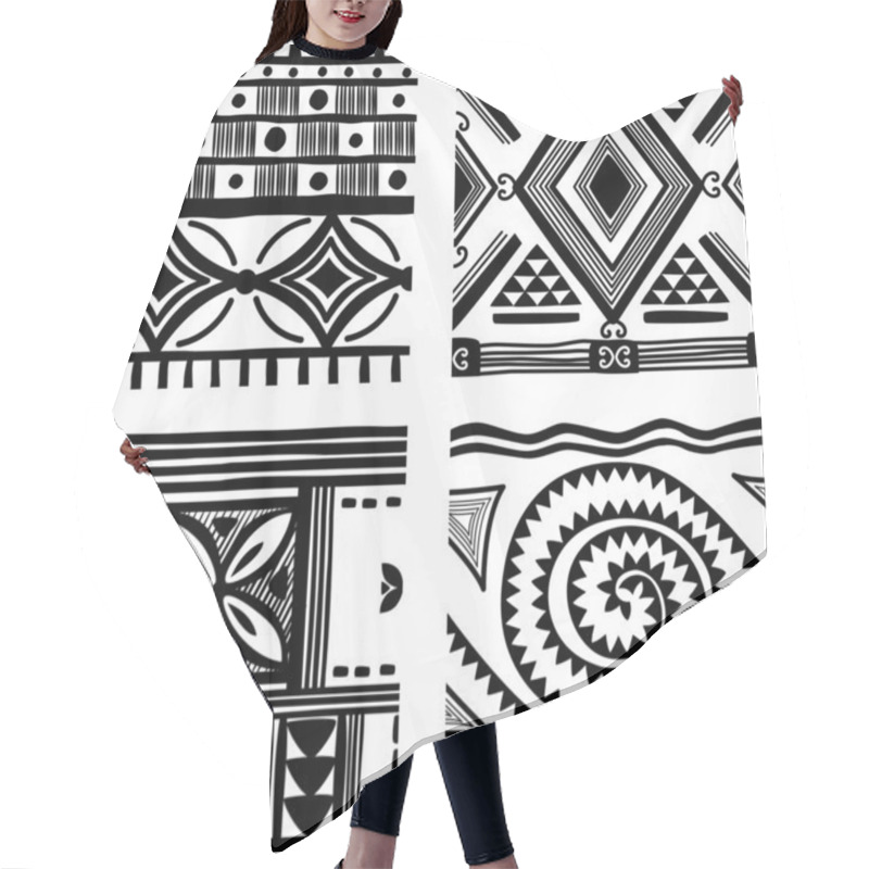 Personality  Seamless Tribal Texture Hair Cutting Cape