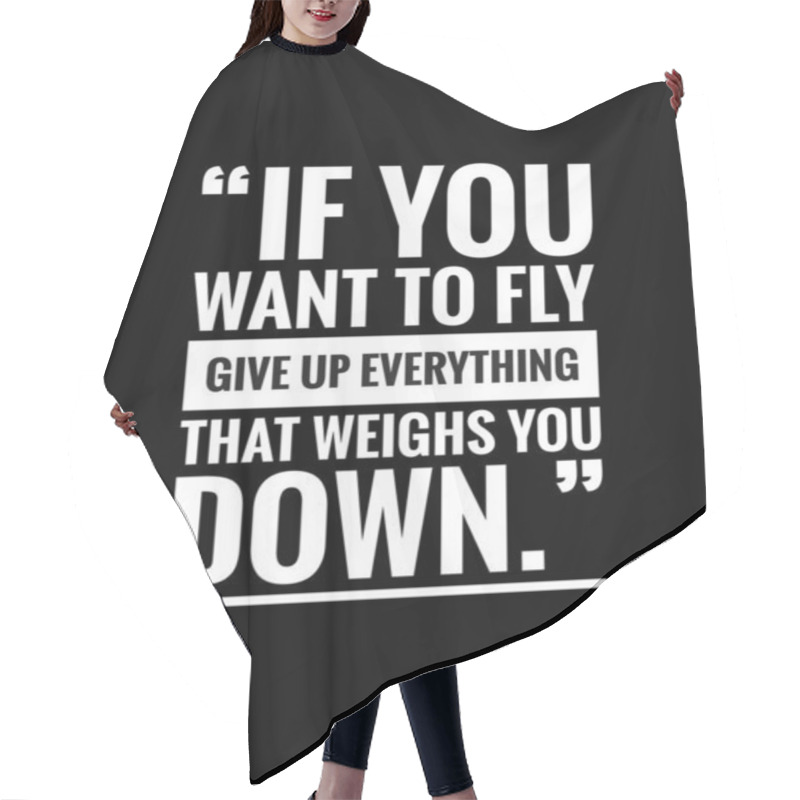 Personality  Positive Quote With Black Background. Hair Cutting Cape