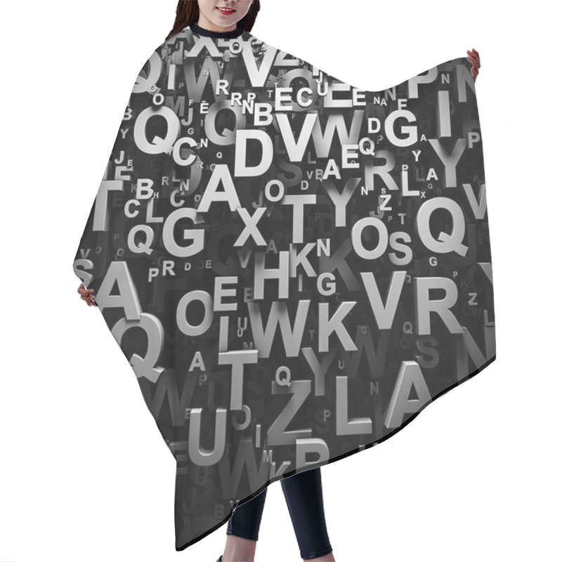 Personality  3D Newspaper Letters Background Hair Cutting Cape